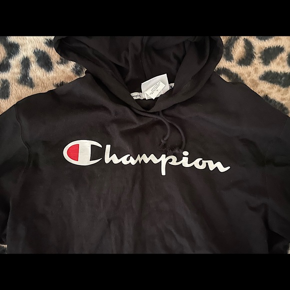 Black Champion Long Sleeve T-shirt Pullover Hoodie Men’s XL NEW NWT - Picture 3 of 8